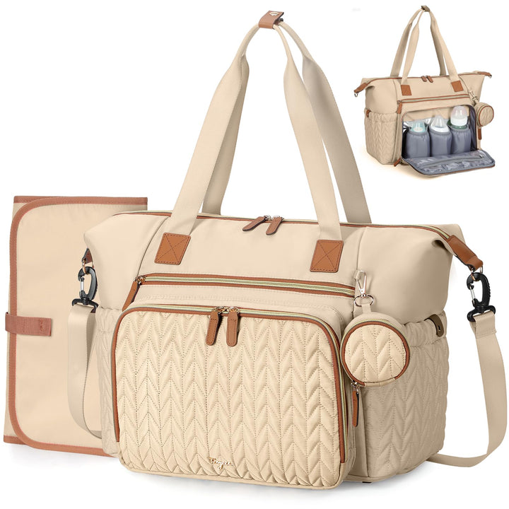 Wickeltasche mit Schnullertasche und Wickelunterlage, Wickelrucksack Multifunktions-Babytasche für G