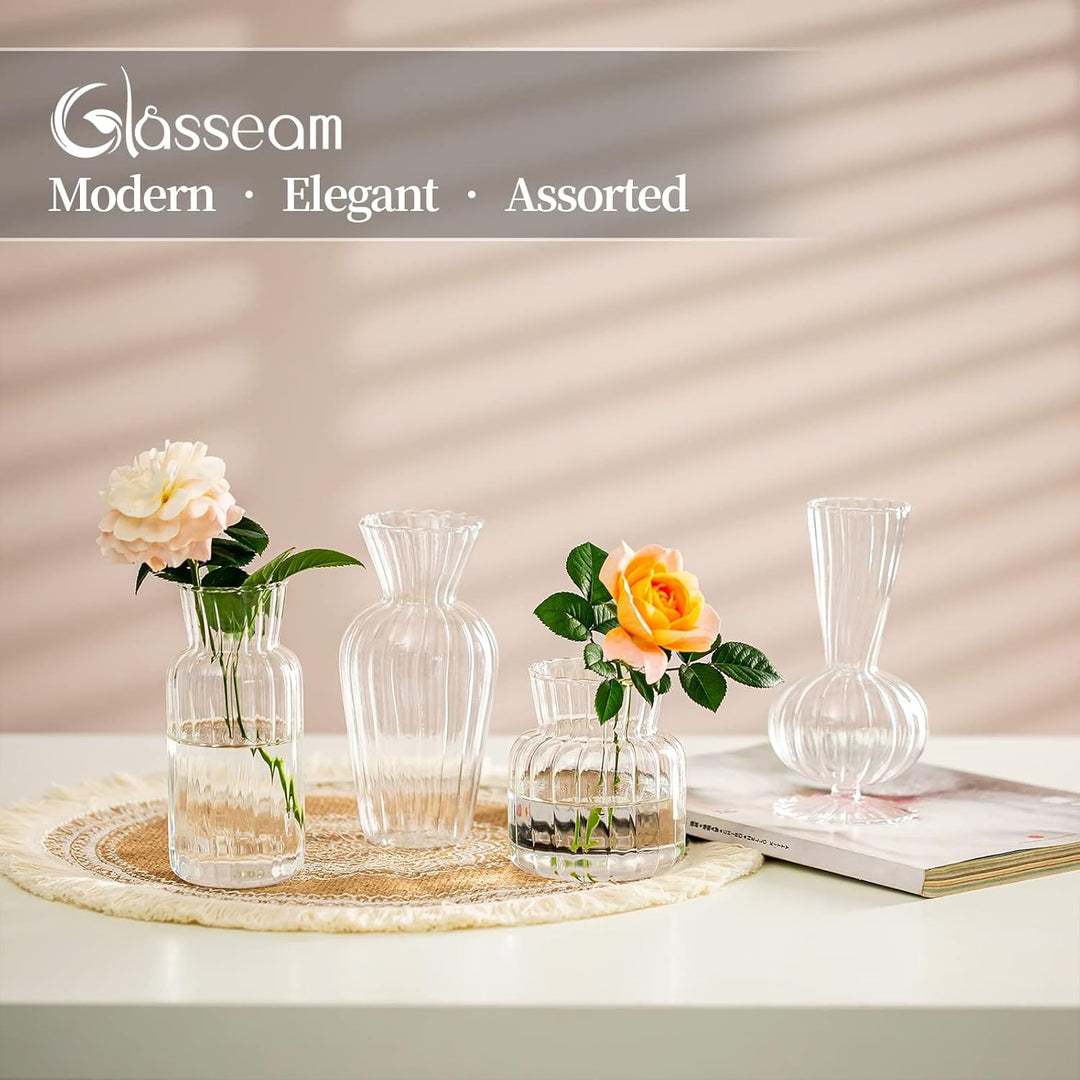 Kleine Vasen Hochzeit Tischdeko Vintage, 8 Teilig Mini Vase Glas Blumenvase Modern Set Hydroponic Gl