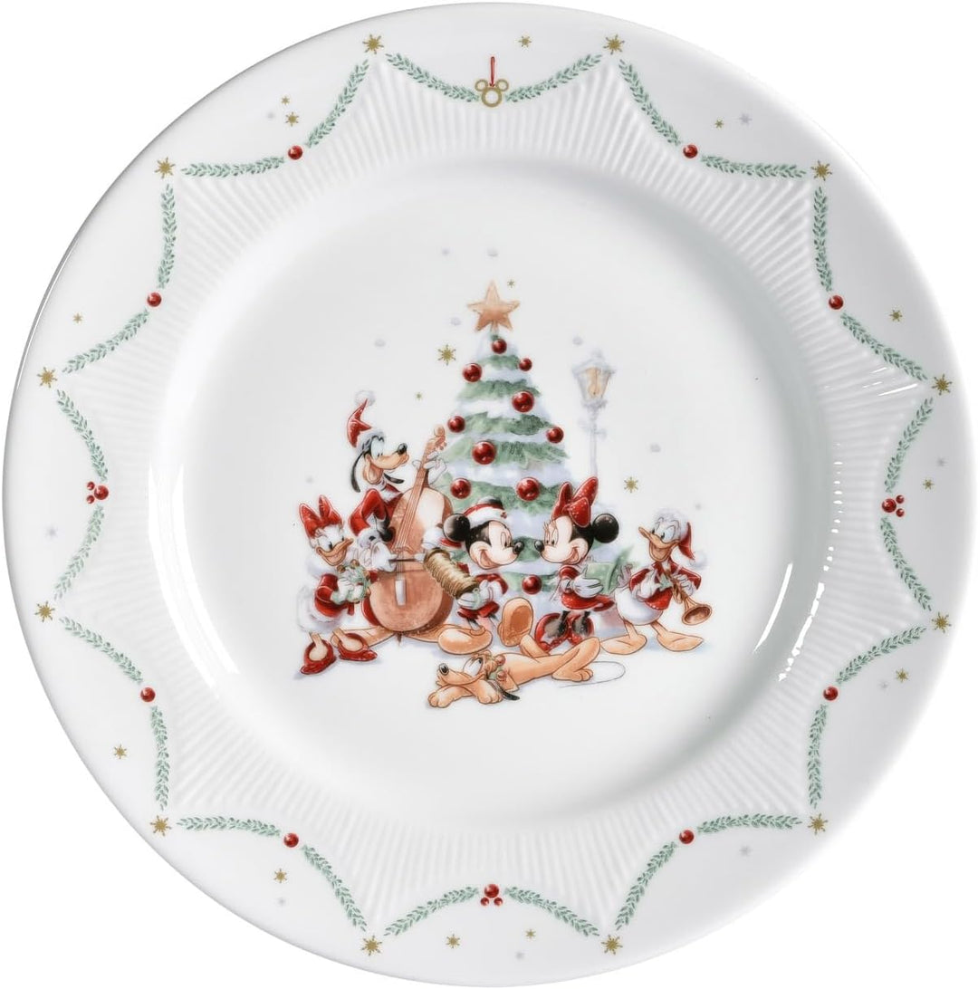 Micky Maus &amp; Freunde Flacher Teller Disney, 4er-Set, 27 cm, Porzellan, Spülmaschinenfest, Weihnachte