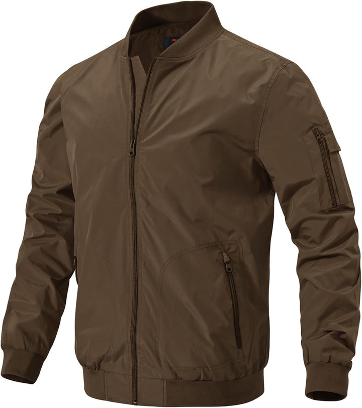 Herren Jacken Leichte Windbreaker Übergangsjacke Bomberjacke Frühling Herbst Fliegerjacke Stehkragen