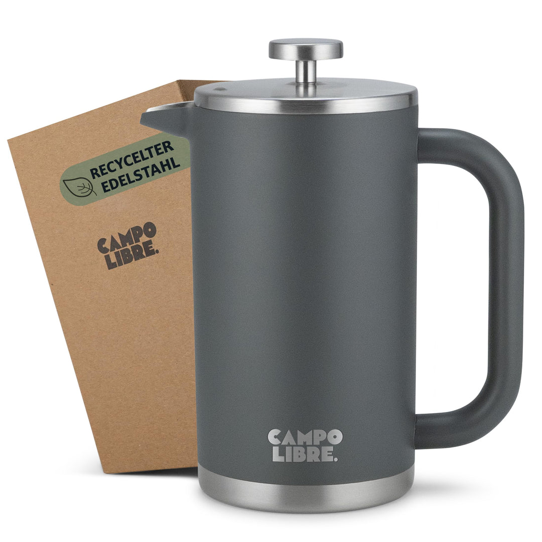 Campo Libre.® Giorgio. French Press I Kaffeebereiter aus doppelwandigem Edelstahl 1l I plastikfreie