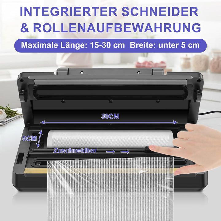 9 in 1 Vakuumierer Vakumierergerät für Lebensmittel Folienschweissgerät | 95kPa Vakuumiergerät Profi