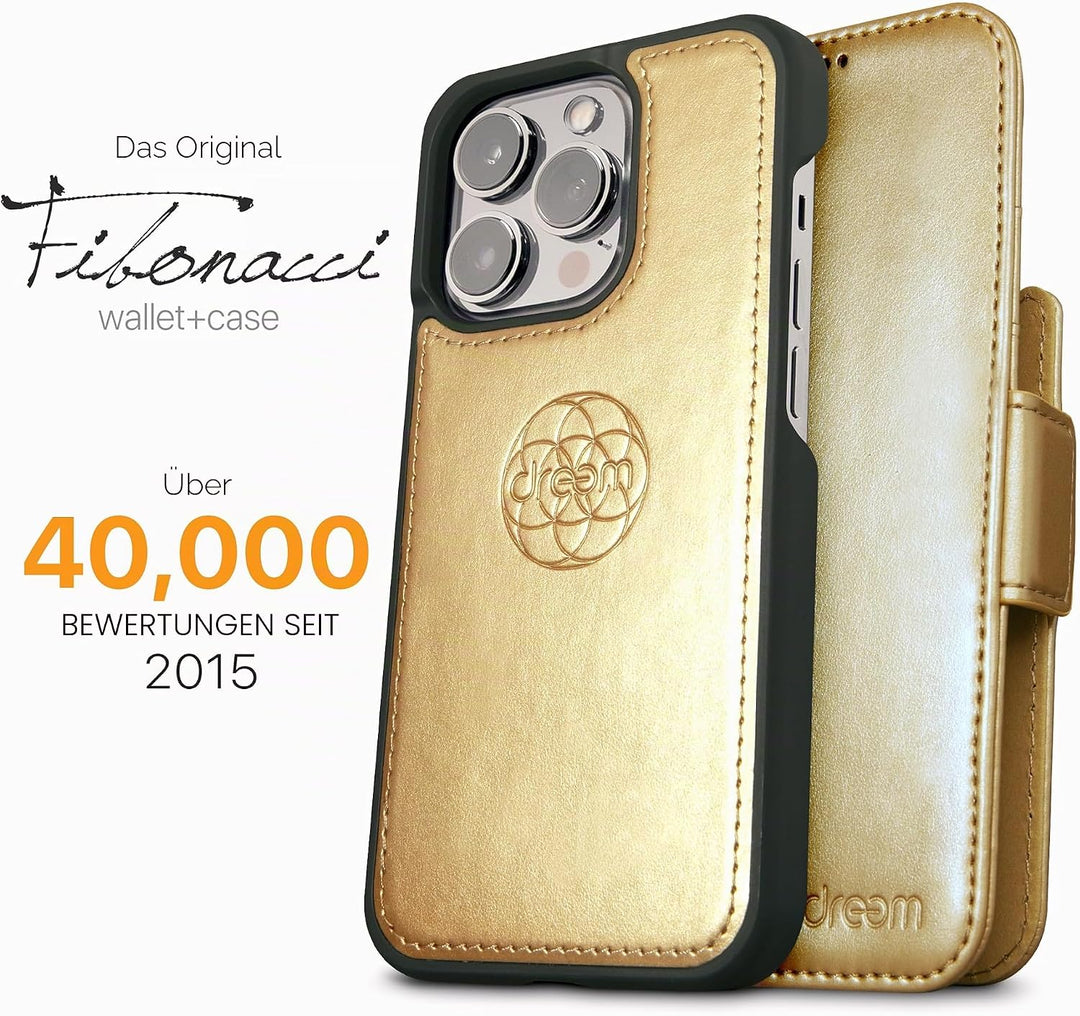 Dreem Fibonacci kompatibel mit iPhone 15 Brieftaschen-Etui / 2-in-1 stossfestes Etui und abnehmbares