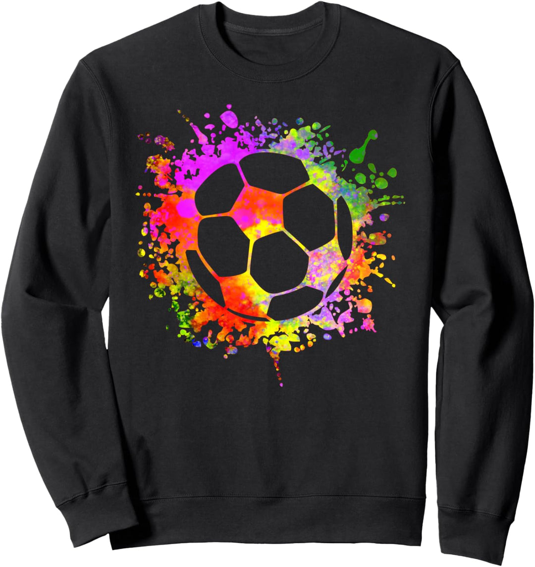 Fussball Aquarell Farbspritzer Assistent Trainer Fussball Sweatshirt