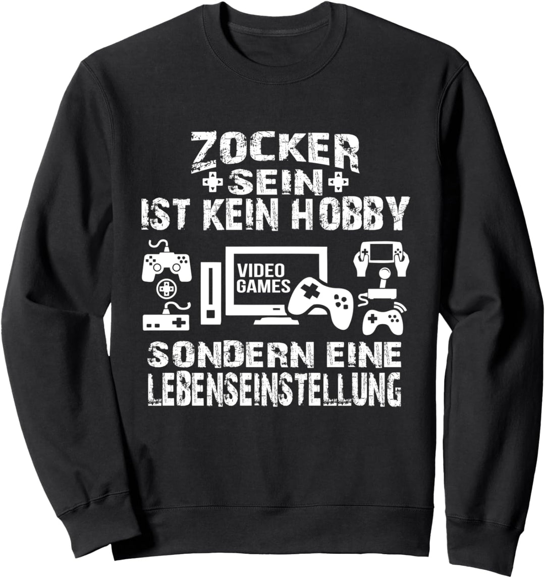 Gamer Leben Lustiges Weihnachts Geschenk Shirt Zocker Idee Sweatshirt