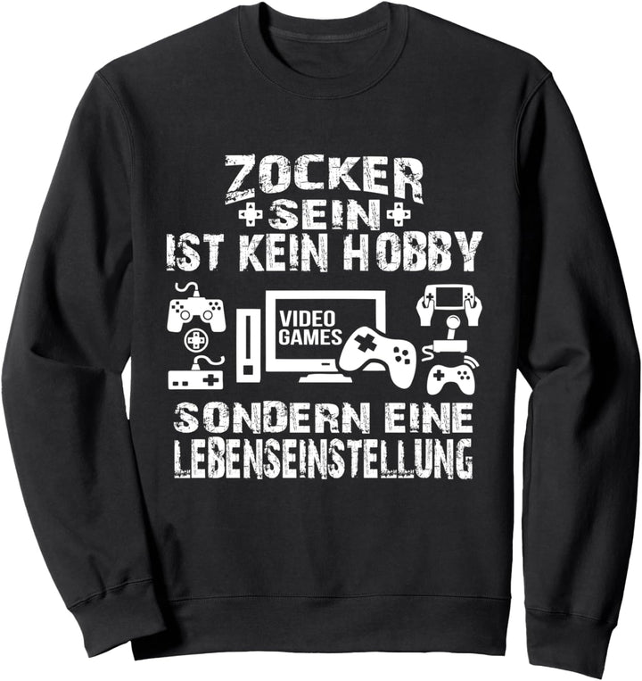 Gamer Leben Lustiges Weihnachts Geschenk Shirt Zocker Idee Sweatshirt