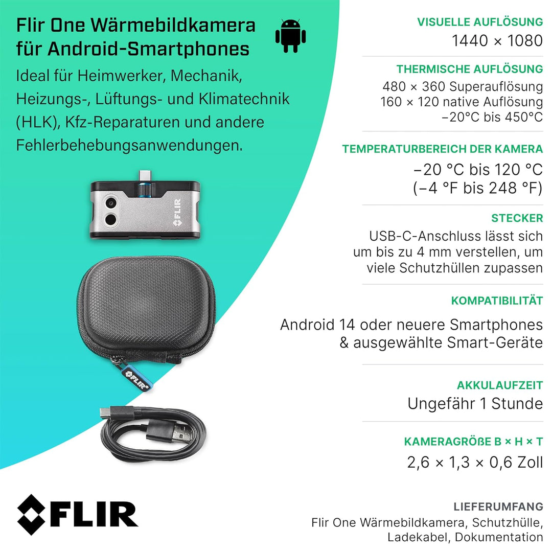 FLIR ONE Caméra Thermique Personnelle für Android USB-C Version 3 1 Stück (1er Pack) Android (USB-C)