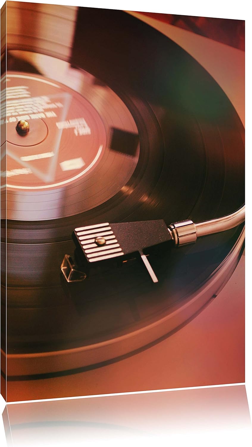 Pixxprint Schallplatte, Format: 100x70 auf Leinwand, XXL riesige Bilder fertig gerahmt mit Keilrahme