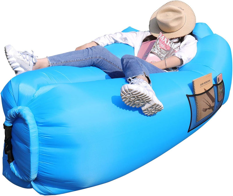 AngLink Luftsofa, 2022 Neu Kissenentwurf Wasserdichtes Aufblasbares Sofa Air Lounger mit 2 Lufteinla