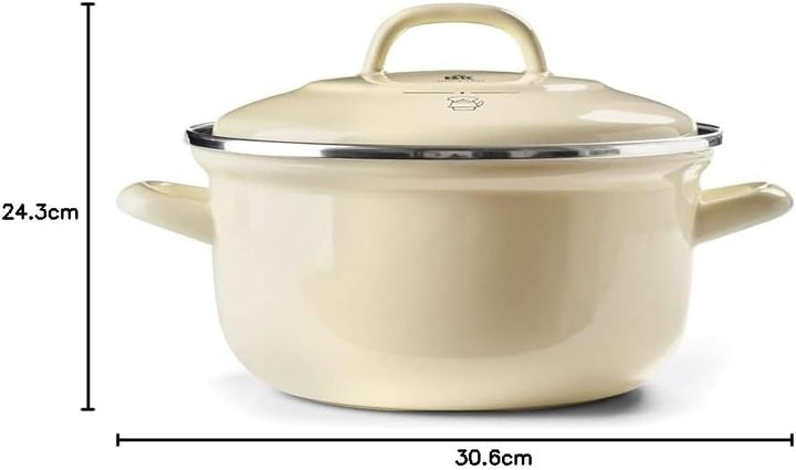 BK Indigo Holländisches Erbe Runde Deutsche Emaillierte Kasserolle mit Deckel mit PFAS-Freier Kerami