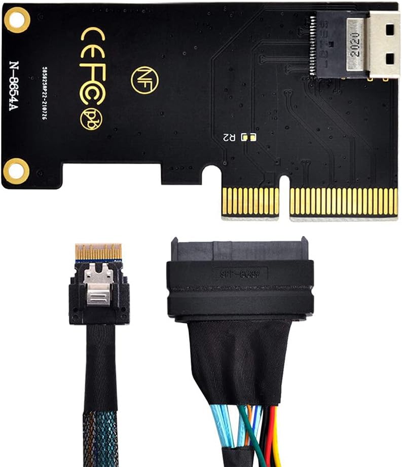 Xiwai PCI-E 3.0 4.0 auf SFF-8654 Slimline SAS-Kartenadapter und U.2 U2 SFF-8639 NVME PCIe SSD-Kabel