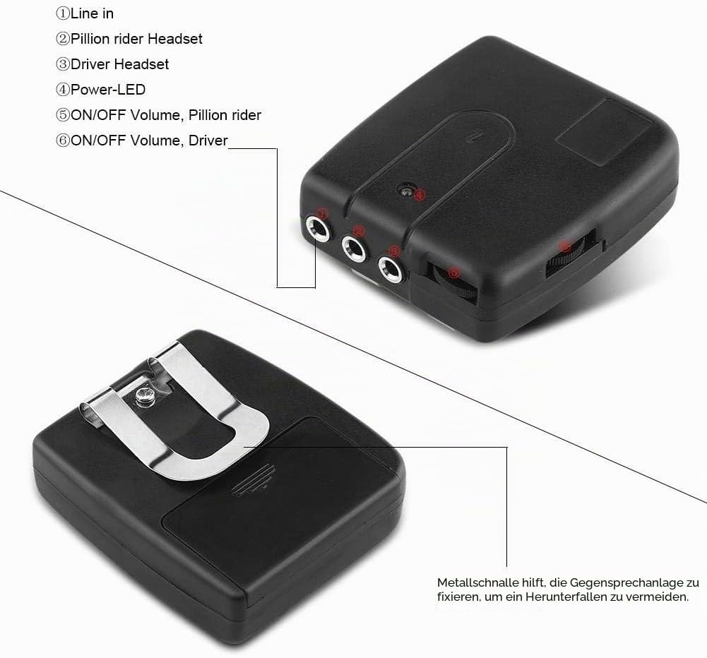 Keenso Motorradhelm Intercom Set, Gegensprechanlage Sprechanlage Helm-zu-Helm Kommunikationssystem