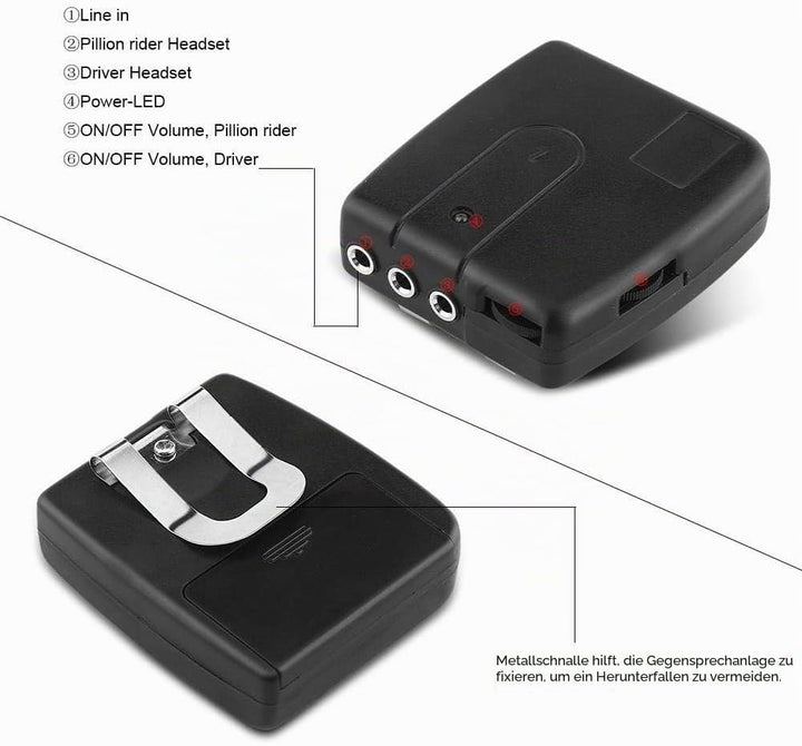 Keenso Motorradhelm Intercom Set, Gegensprechanlage Sprechanlage Helm-zu-Helm Kommunikationssystem