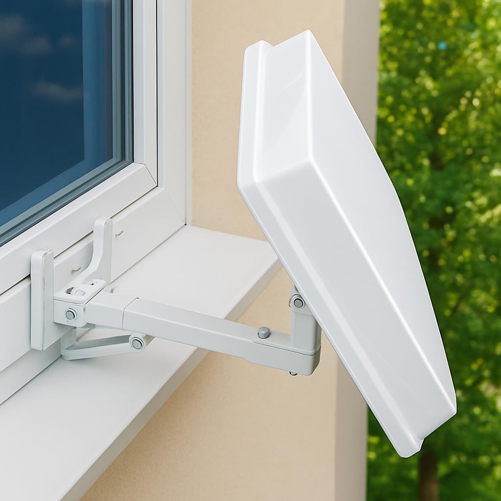 Selfsat H30D4+ Flachantenne Quad + 50m Kabel + Fensterhalterung + SAT-Finder + 4 Fensterdurchführung