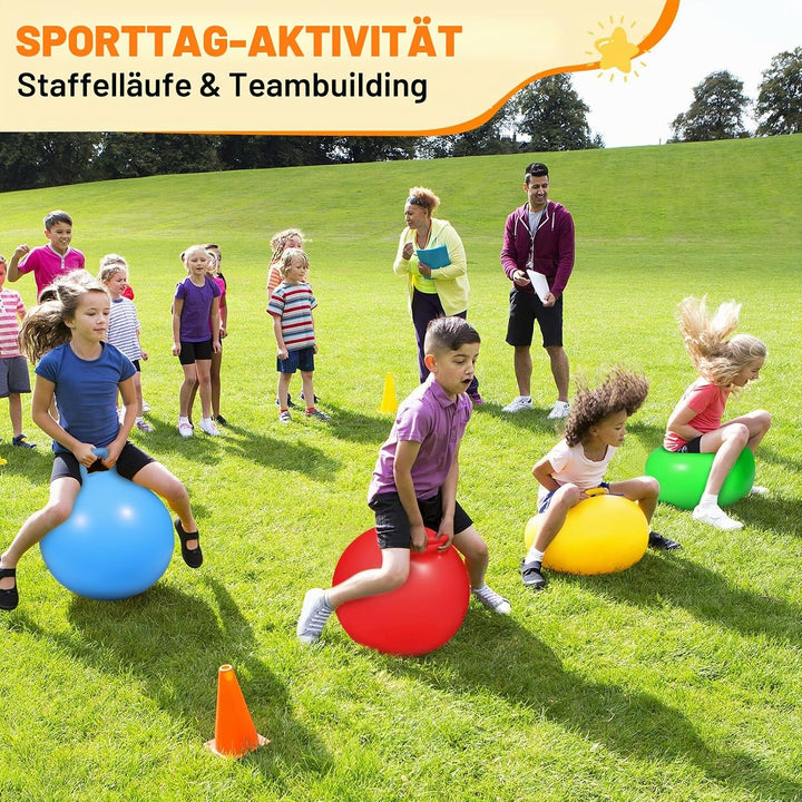 CWLAKON Outdoor-Karnevalsspiele, 53 Stück, Hopper-Bälle für Kinder, weiche Kunststoff-Kegel, Sitzsäc