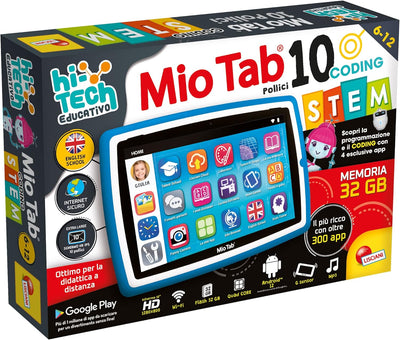 Lisciani -Mio Tab STEM Coding XL 2022, Kinder ab 6 Jahren, Bildschirm 10 Zoll, Speicher 32 GB, Auton