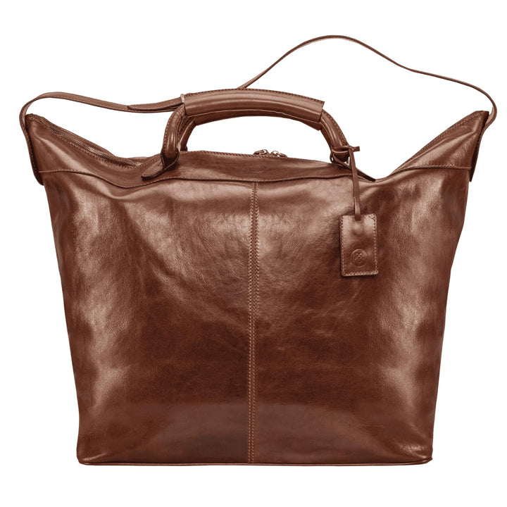 Maxwell-Scott Italienische Leder Reisetasche Fabrizio in Cognac Braun, Cognac Braun