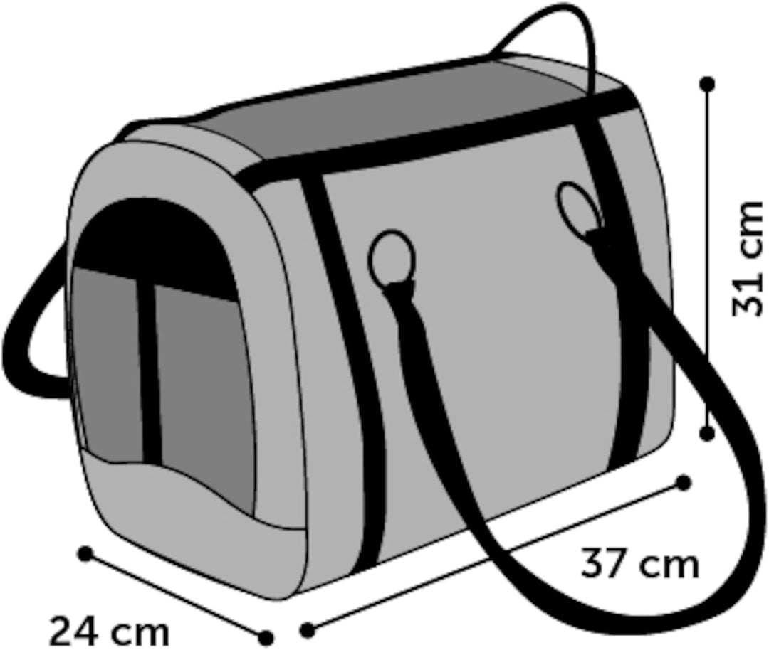 Hundetasche - Tragetasche Tatjana Braun – 37x24x31cm – Textil – Abnehmbarer Boden – Belüftungsnetz –