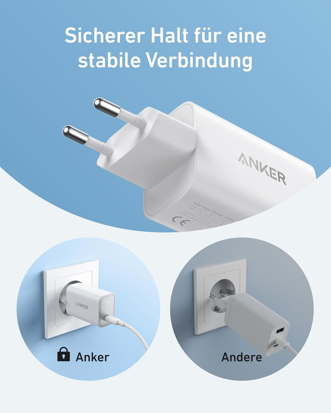 Anker Nano 100W Ladegerät, 100W MacBook Ladegerät, Netzteil für MacBook, iPad, iPhone 17/16, Galaxy,