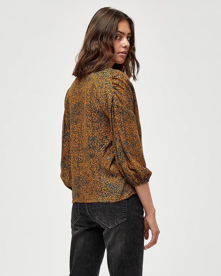 Desires Damen Gebbi Long Sleeve Top mit langem Arm S 5835p Buckethorn Brown Pr, S 5835p Buckethorn B