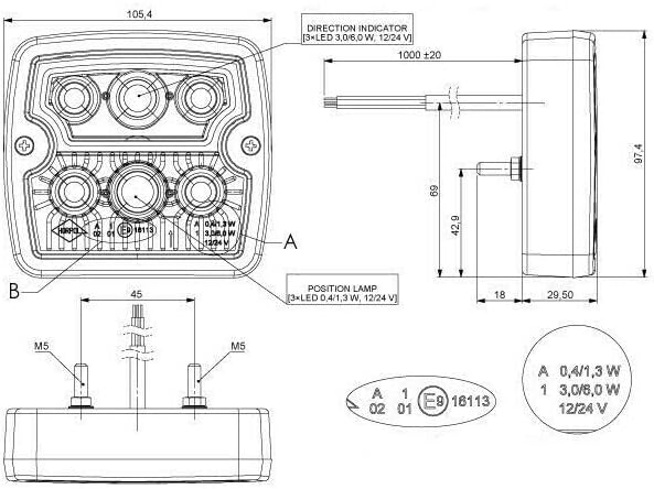 MelTruck® 2x LED Blink-Positionsleuchte Standlicht Blinker LKW Anhänger Traktor 12V 24V