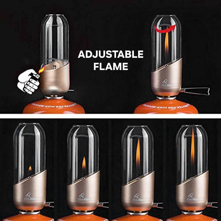 Fire-Maple Orange Camping Gaslaterne Glas Stahl Aluminium Propan oder Isobutanbrennstoff Einstellbar