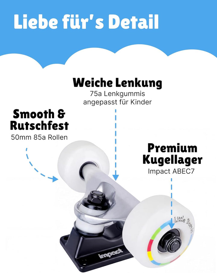 Little Boards Skateboard für Kinder - hochwertiges Komplettboard für Anfänger ab 3 oder 4 Jahren, au