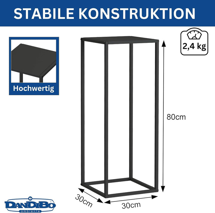 DanDiBo Pflanzenständer Metall Schwarz Eckig 80 cm 96588 Beistelltisch Hoch Blumenhocker Blumenständ