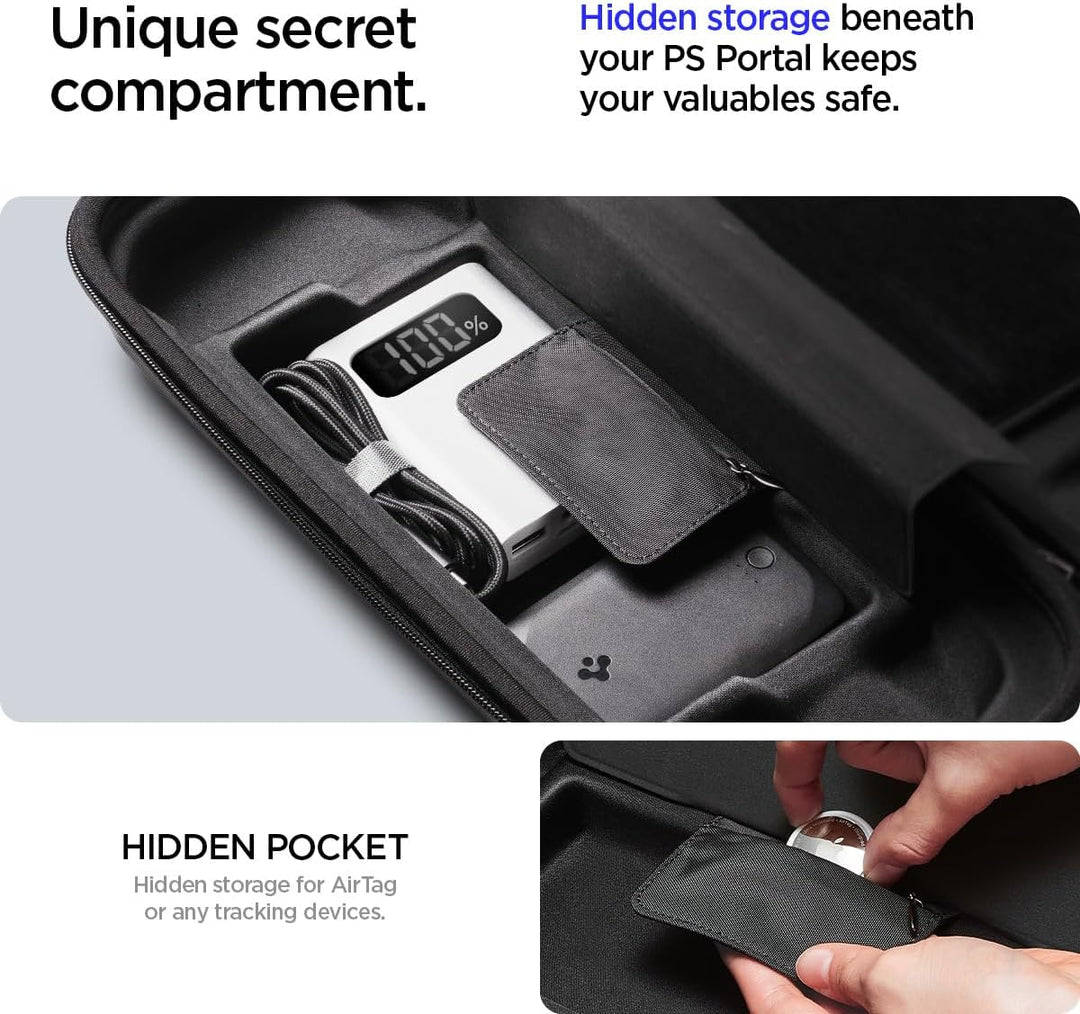 Spigen Rugged Armor Pro Hülle Kompatibel mit PlayStation Portal Remote Player Tasche - Schwarz