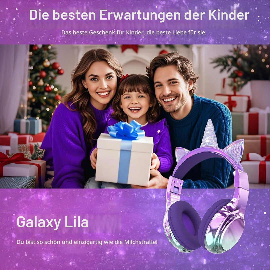 JYPS Bluetooth Kopfhörer Kinder, Metallisch Kabellose Kopfhörer Kinder Over Ear mit 74/85dBA Lautstä