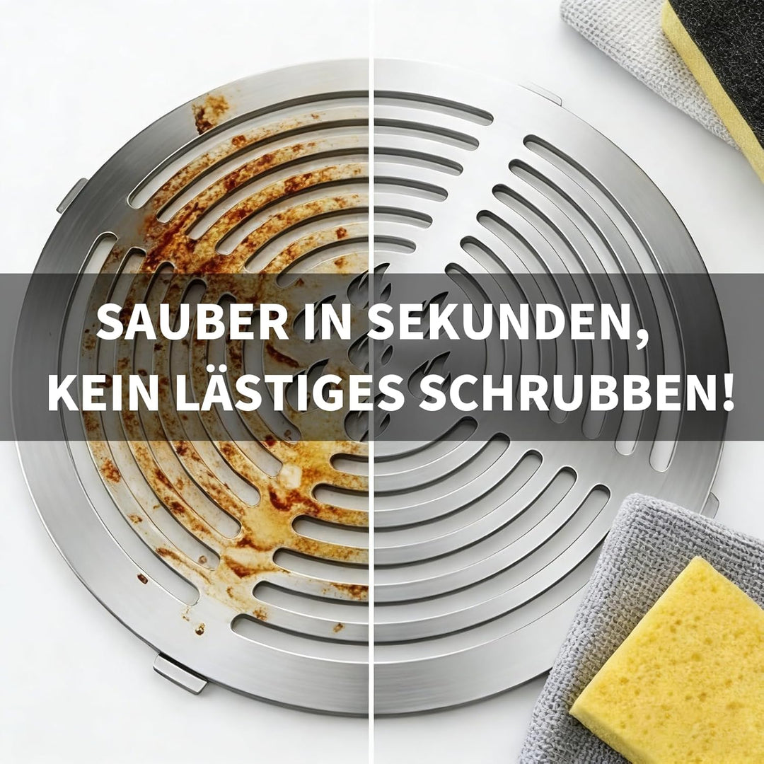 Fox·Bunny Wokaufsatz für Feuerplatten, Edelstahl, Grillplatte Plancha, kreisrunde Öffnung Ø 20 cm (G