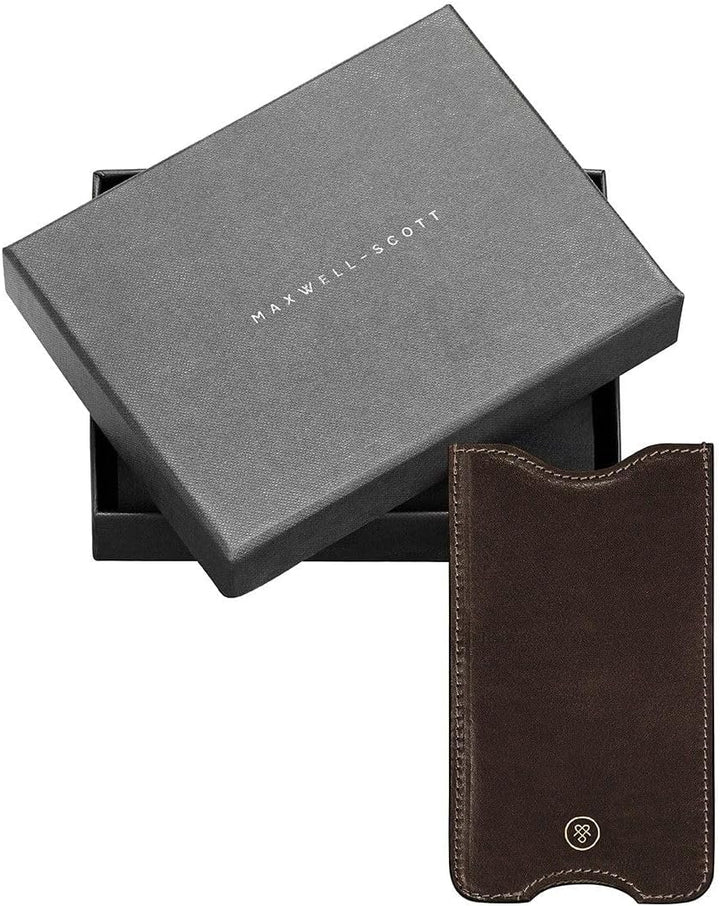 Maxwell Scott The Leoni iPhone 11 Leather Case (Choc) Dark Chocolate Brown, Dark Chocolate Brown
