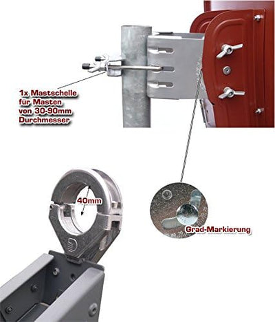 Gibertini Antenne 75cm SE Profi Alu Serie Ziegelrot