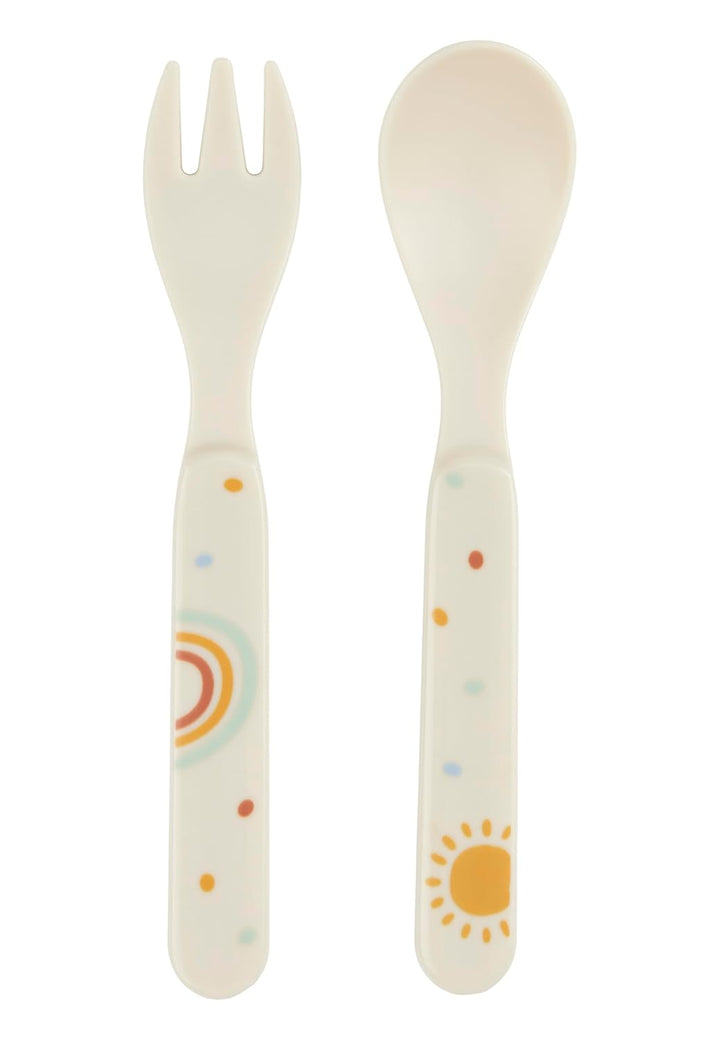 Sterntaler Geschirrset Ente Edda Lou ecru, 5er Set für Jungen und Mädchen bestehend aus Trinkbecher,