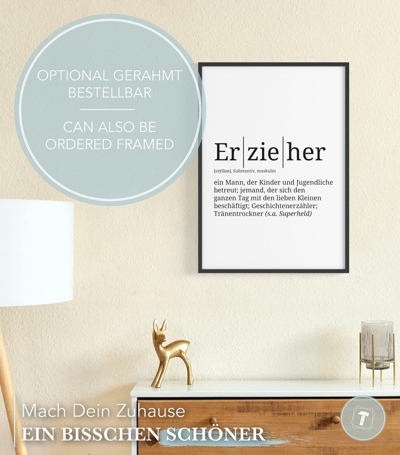 Papierschmiede® Definition: Erzieher, DIN A1 (59x84 cm), XXL Poster für Wohnzimmer, Schlafzimmer, Kü