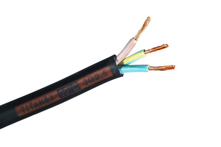 Nexans Titanex Gummikabel H07RN-F 3G2,5 3x2,5mm² schwarz für Baustelle Garten Boot Camping 40m Ring