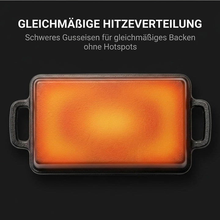 Brotbackform mit Deckel Gusseisen - Ideal als Kastenform, Toastbrot Backform, Brotform, Gusseisen To