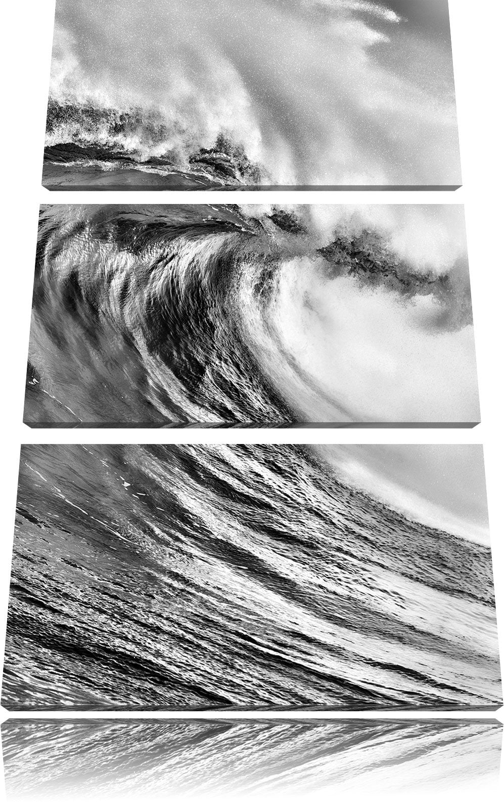 Pixxprint Atemberaubende Welle als Leinwandbild/Grösse: 3 Teilig (120x80) cm/Wandbild/Kunstdruck/fer