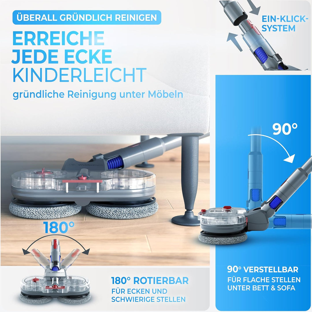 Testsieger - Wischaufsatz für Dyson V6 - elektrischer Staubsauger - Wischmop Aufsatz - Nass und Troc
