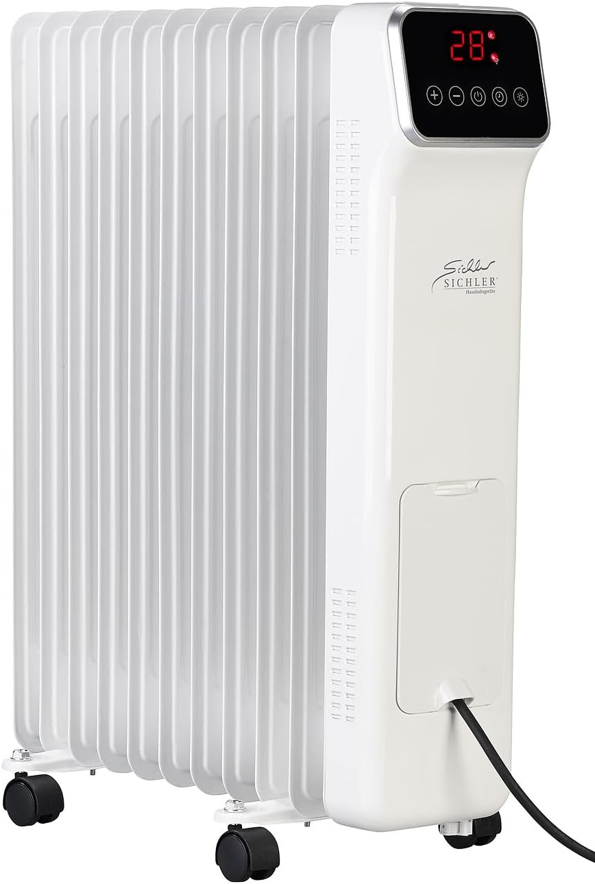 Sichler Haushaltsgeräte Heizgeräte: WLAN-Ölradiator mit App und Fernbedienung, Timer, 11 Rippen, 2.5