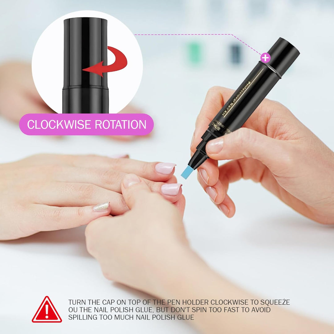 Schnell trocknende Nagellackstifte, 6er-Pack, 3-in-1-Gel-Nagelkunstmarker mit 6 verschiedenen Farben