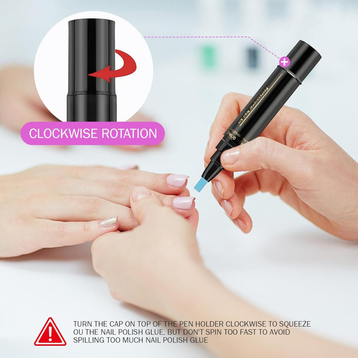 Schnell trocknende Nagellackstifte, 6er-Pack, 3-in-1-Gel-Nagelkunstmarker mit 6 verschiedenen Farben