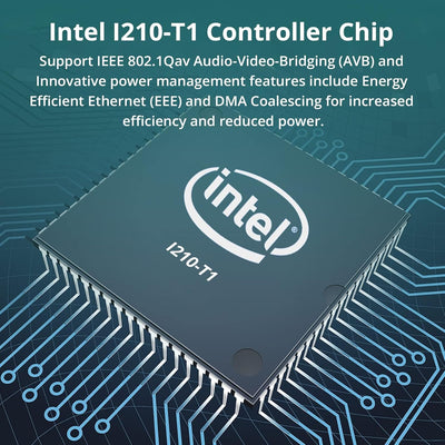ipolex 1.25G Ethernet-Netzwerkkarte, 1x RJ45+ Port, 10GbE NIC im Vergleich zu Intel i210-T1, unterst