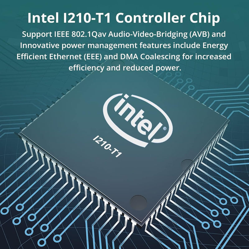 ipolex 1.25G Ethernet-Netzwerkkarte, 1x RJ45+ Port, 10GbE NIC im Vergleich zu Intel i210-T1, unterst