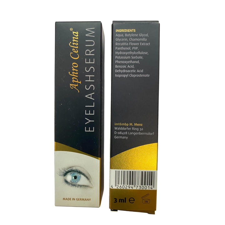 Aphro Celina | EYELASHSERUM - Wimpernserum | für das aktive Wachstum Ihrer Wimpern 3ml mit Beautybox