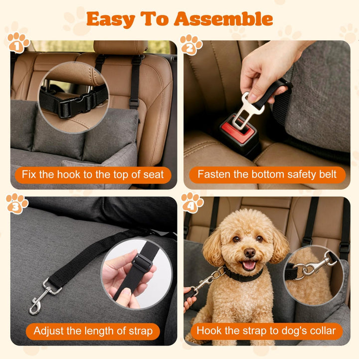 Nobleza - Hunde Autositz für Mittelgrosse und Grosse Hunde, Abnehmbarer und Waschbarer Auto Reise Hu