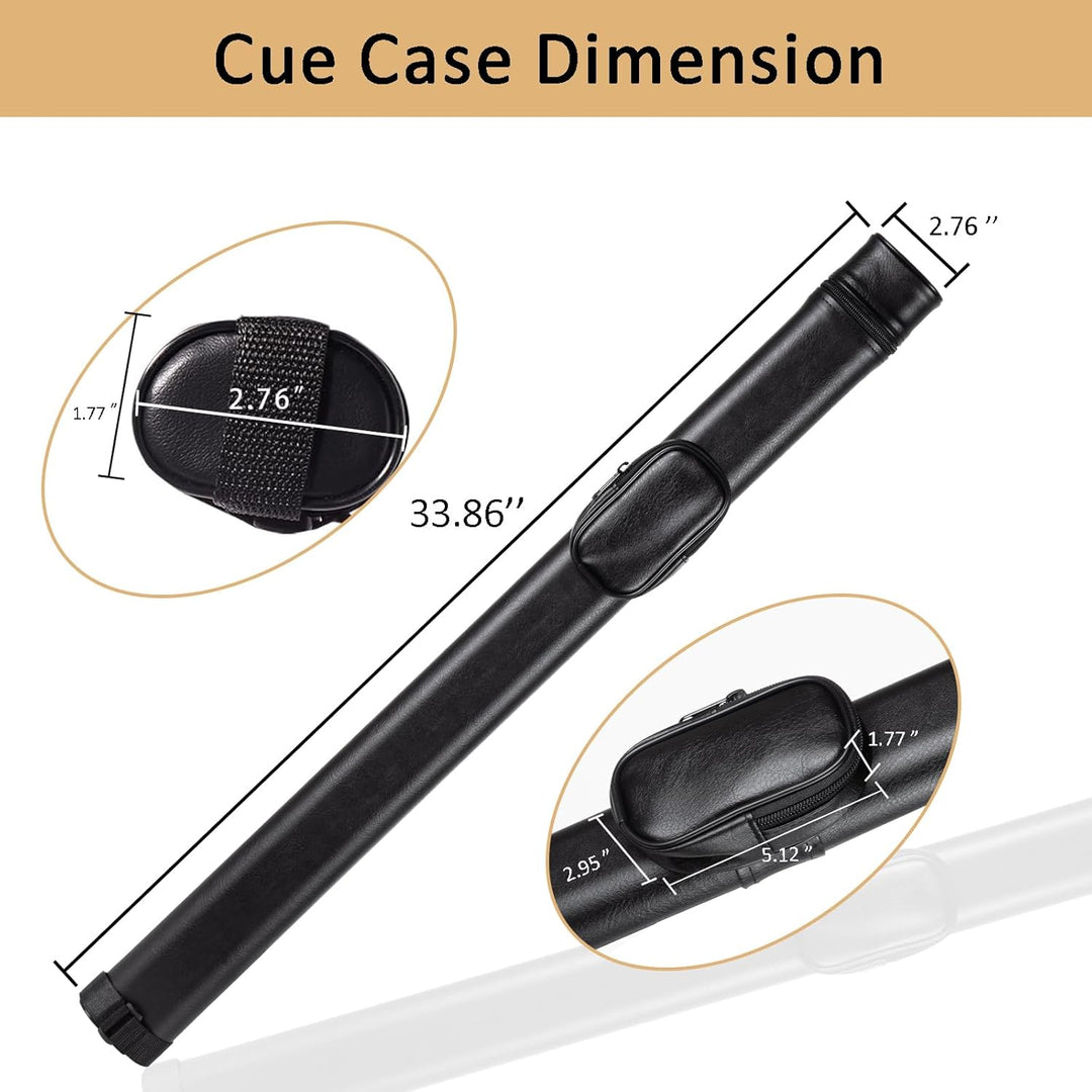 Billard-Queue-Koffer, 2 Löcher Pool-Queue-Tasche Mit Aussentasche Und Verstellbarem Riemen,1X1 Billa