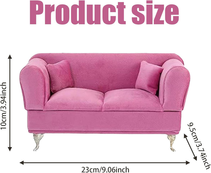 CUCUFA Schmuckkastenfach Öffnungsbezogener Sofa-Form 1/6 Möbel mit Spiegel Samt staubdes Puppencouch