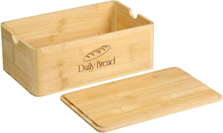 KESPER | Brotkasten mit Schneidebrett, Material: FSC®-zertifizierter Bambus, Masse: B: 32 x H: 12,5