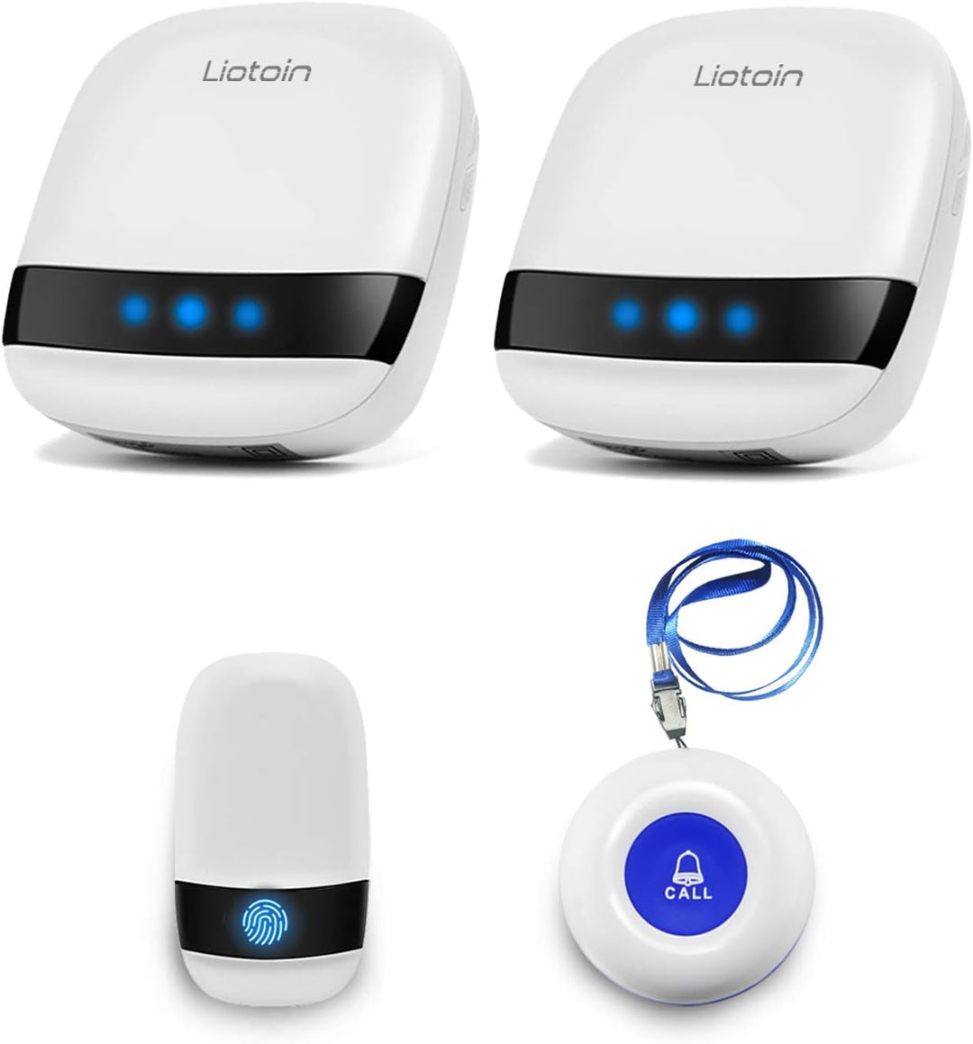 Notrufknopf für Senioren Notruf Alarm Knopf Kabellose Hausnotruf Senioren SOS Alarmanlage Set 2 Send